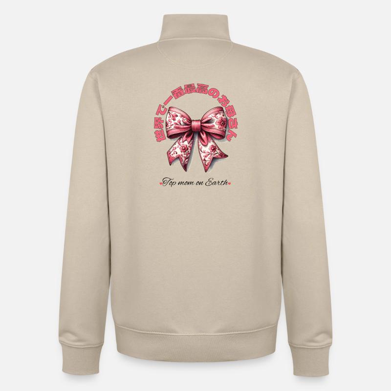 Die beste Mutter der Welt Japanische Sakura Muttertag - Unisex Organic Zip Sweatshirt von Stanley/Stella - Cremebeige