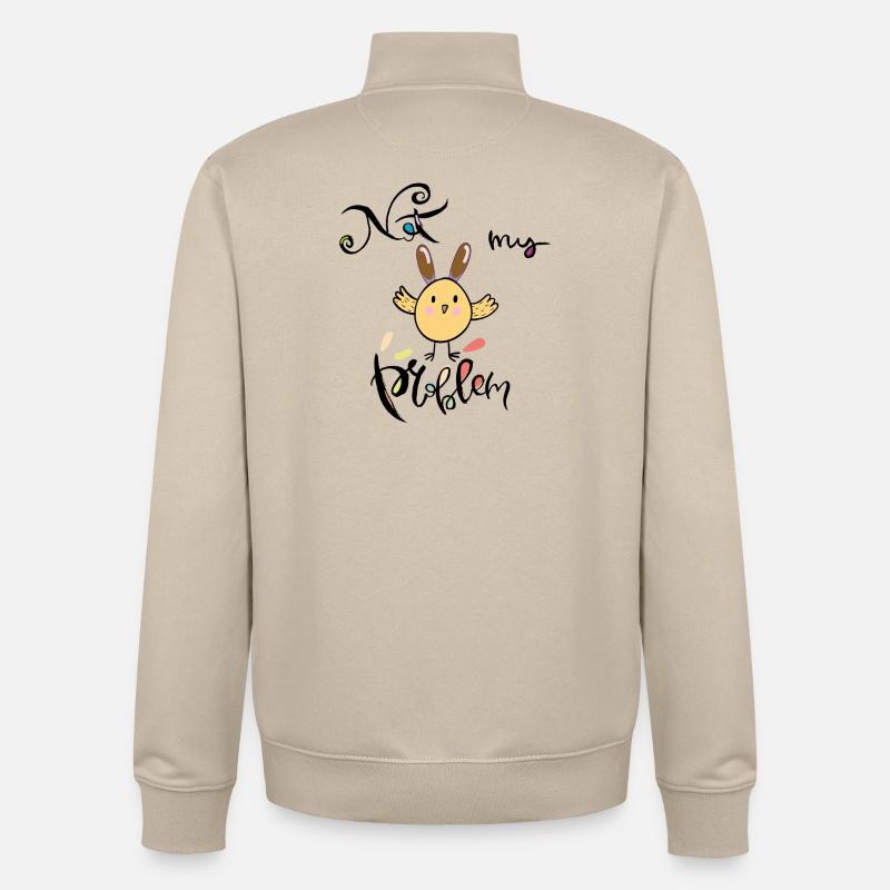 Pâques, ce n’est pas mon problème - Sweat zippé unisexe en coton bio Stanley/Stella - beige crème
