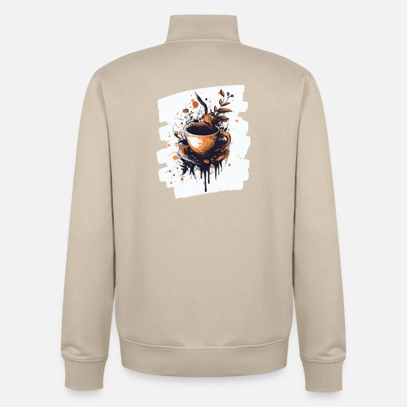 Coffee Coffee Coffee Lovers - Unisex Organic Zip Sweatshirt by Stanley/Stella - desert dust