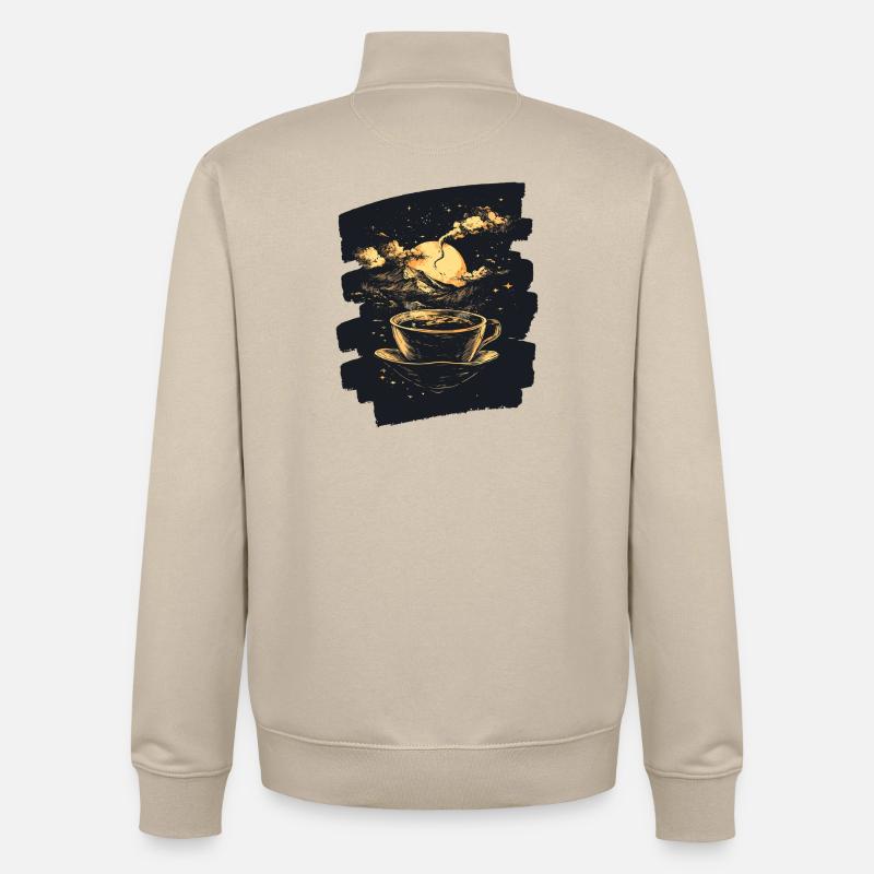 Café Café Amateurs de café - Sweat zippé unisexe en coton bio Stanley/Stella - beige crème