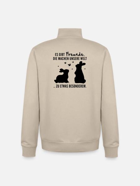 Freunde Hasen Leben - Unisex Organic Zip Sweatshirt von Stanley/Stella - Cremebeige