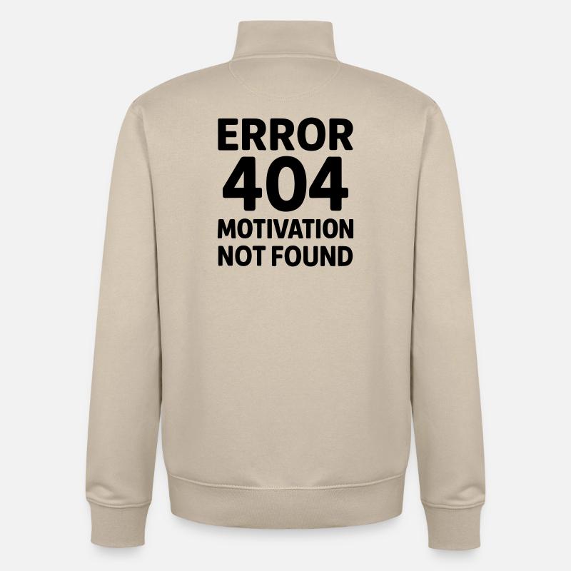 Error 404 Motivation - Sweat zippé unisexe en coton bio Stanley/Stella - beige crème