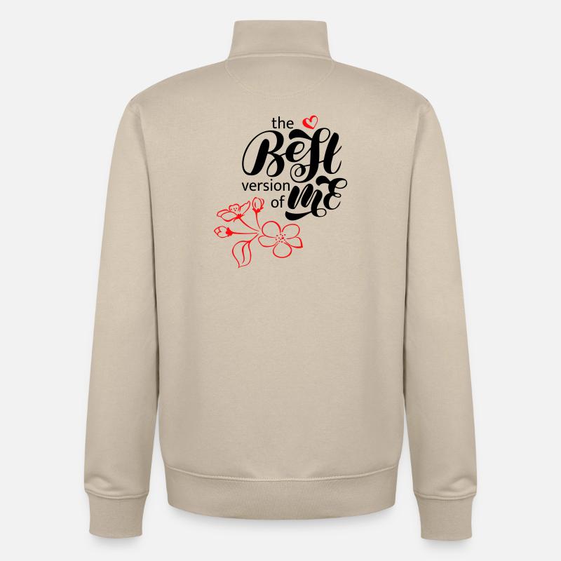 meilleure version de moi - Sweat zippé unisexe en coton bio Stanley/Stella - beige crème