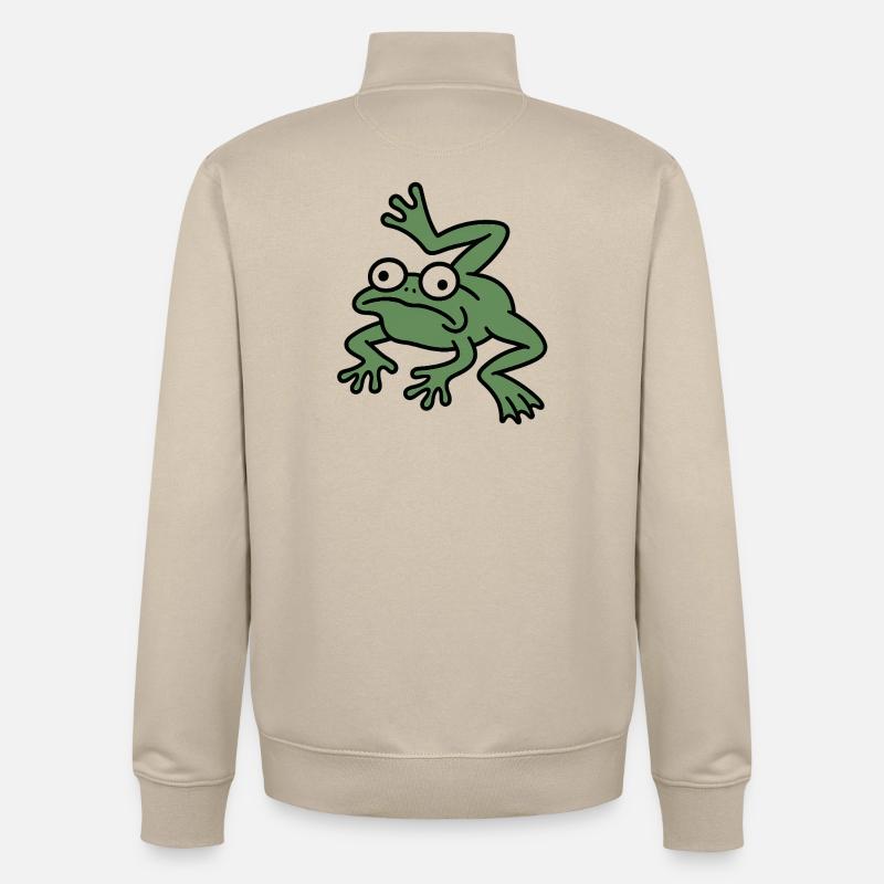 Cuisse de grenouille Derpy - Sweat zippé unisexe en coton bio Stanley/Stella - beige crème
