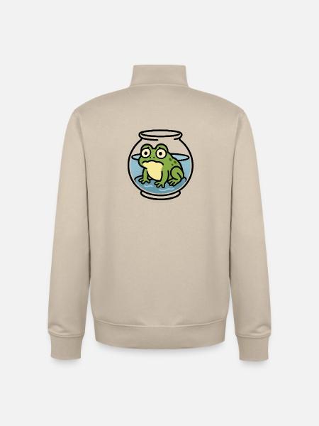 Frog in a Bowl - Unisex Organic Zip Sweatshirt by Stanley/Stella - desert dust
