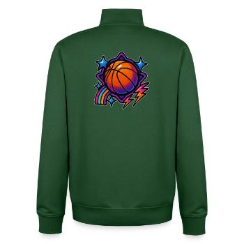 EleRetro Basketball Magic-Neon Sport Diamant Desig - Unisex Organic Zip Sweatshirt von Stanley/Stella - Flaschengrün - Hinten - AI Model Male 185 dark (185cm)