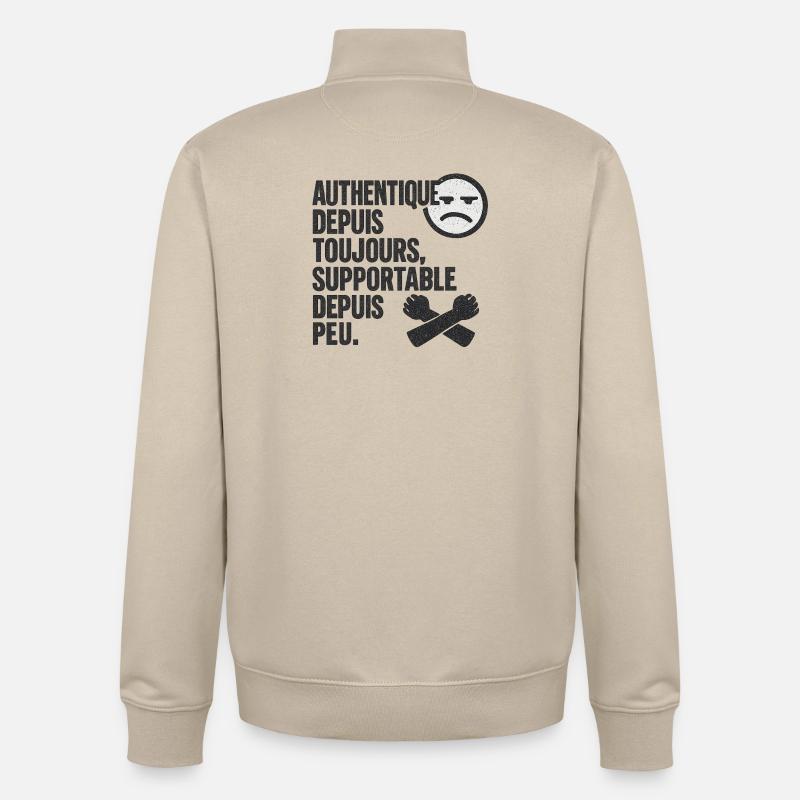 Authentic Forever Tee - Unisex Organic Zip Sweatshirt by Stanley/Stella - desert dust