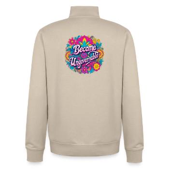Become Ungovernable - Unisex Organic Zip Sweatshirt von Stanley/Stella - Cremebeige - Hinten - AI Model Male 185 dark (185cm)