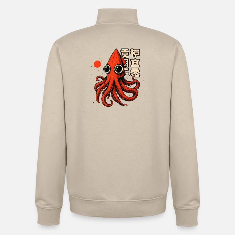 TSHIRT DE CALAMAR - Sweat zippé unisexe en coton bio Stanley/Stella - beige crème