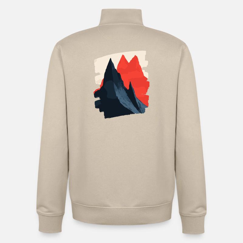 Berge Klettern Kletterer Wandern - Unisex Organic Zip Sweatshirt von Stanley/Stella - Cremebeige