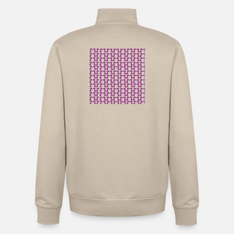 katzenmuster, langhaar katze sitzend, Samtpfote - Unisex Organic Zip Sweatshirt von Stanley/Stella - Cremebeige