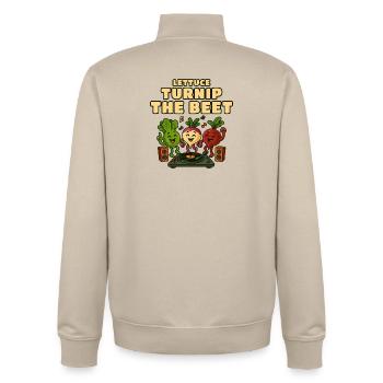 Salatrüben-Rüben-DJ-Groove - Unisex Organic Zip Sweatshirt von Stanley/Stella - Cremebeige - Hinten - AI Model Male 185 dark (185cm)