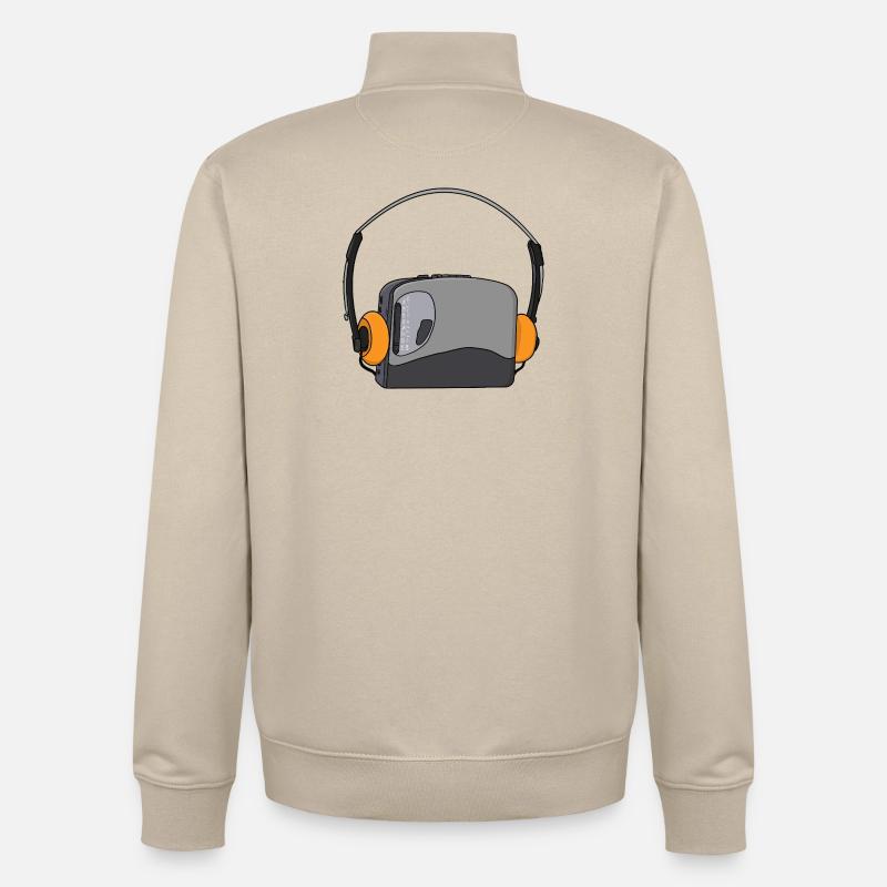 Cool Portable Cassette Audio Player - Unisex Organic Zip Sweatshirt by Stanley/Stella - desert dust