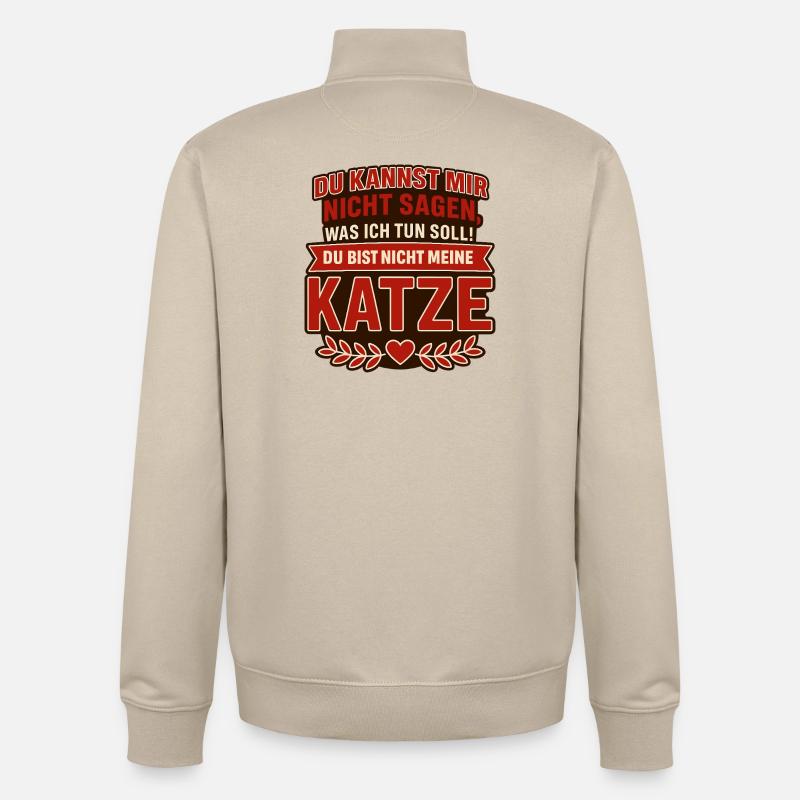 Tu n’es pas mon chat ! - Sweat zippé unisexe en coton bio Stanley/Stella - beige crème