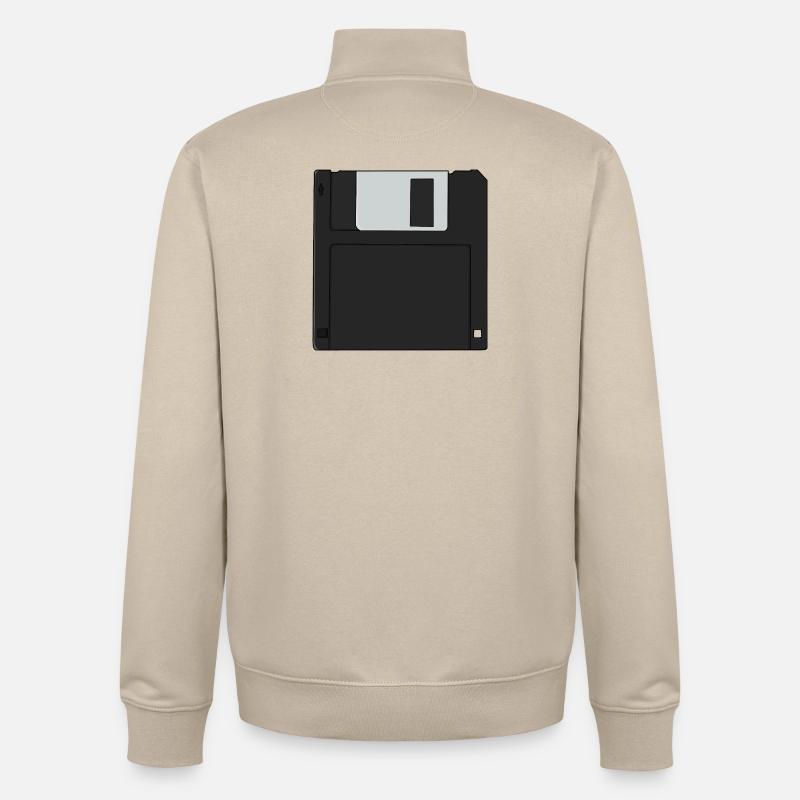 Nostalgische 31/2 Zoll Diskette Retro Diskette - Unisex Organic Zip Sweatshirt von Stanley/Stella - Cremebeige