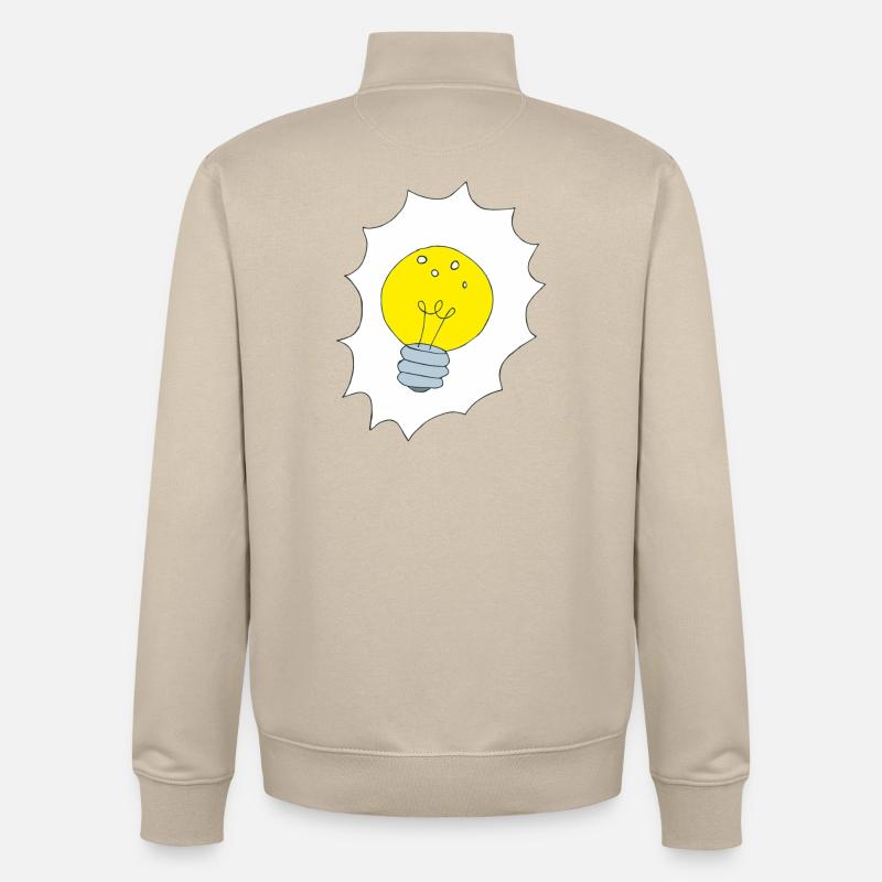 Creative Light Bulb Illustration - Unisex Organic Zip Sweatshirt by Stanley/Stella - desert dust