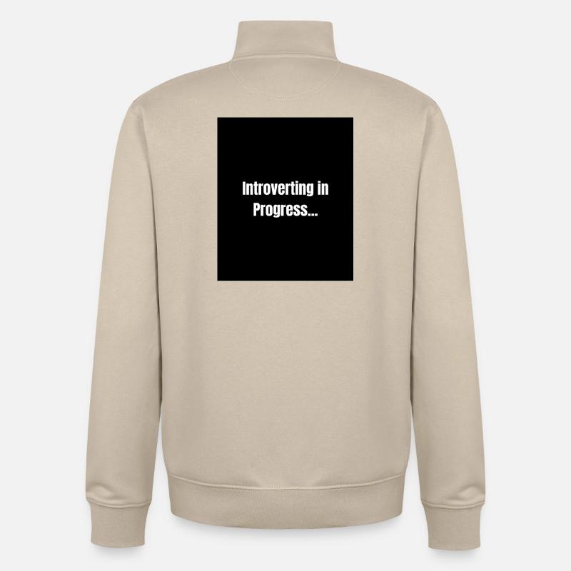 Introverting – Quiet Mode ON - Sweat zippé unisexe en coton bio Stanley/Stella - beige crème