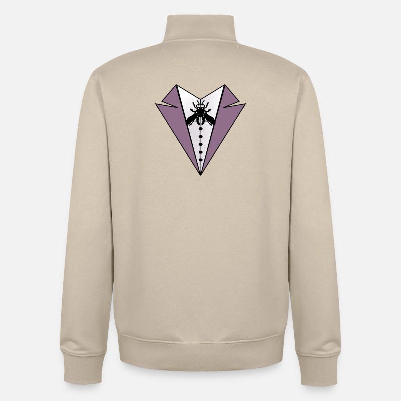 JEU DE MOTS COSTUME DE CARNAVAL NOEUD PAPILLON - Sweat zippé unisexe en coton bio Stanley/Stella - beige crème
