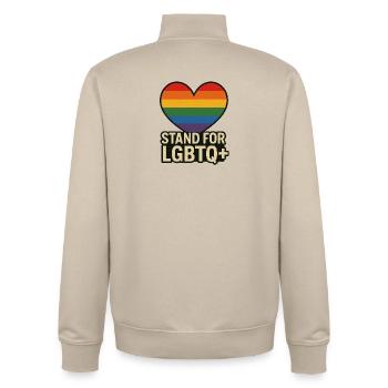 Pride Heart LGBT Support Design - Sweat zippé unisexe en coton bio Stanley/Stella - beige crème - Dos - AI Model Male 185 dark (185cm)