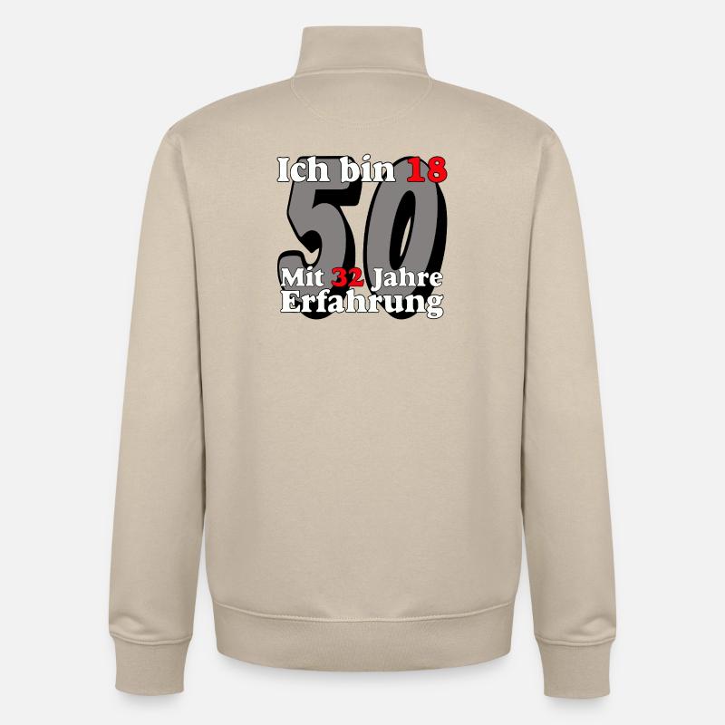 50 ans d’expérience ........................... - Sweat zippé unisexe en coton bio Stanley/Stella - beige crème