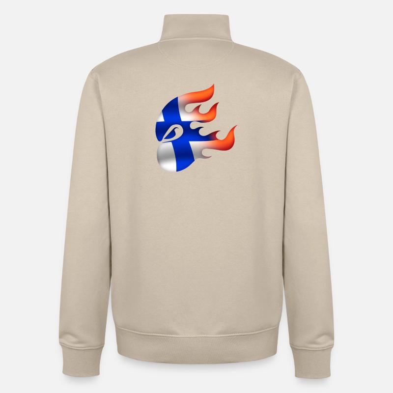 Drapeau de la Finlande - Finlande - Ninja - Sweat zippé unisexe en coton bio Stanley/Stella - beige crème