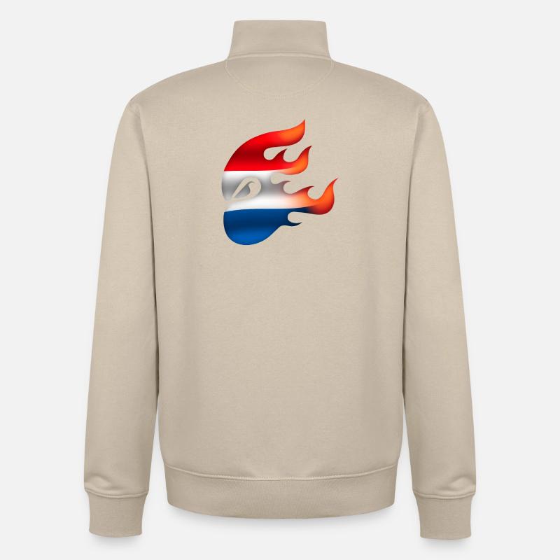 Drapeau des Pays-Bas - Pays-Bas - Ninja - Sweat zippé unisexe en coton bio Stanley/Stella - beige crème