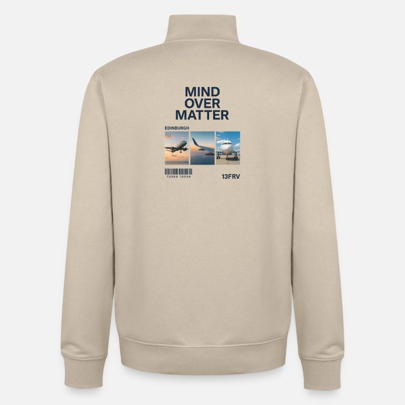 Mind Over Matter: Edinburgh Triptych - Sweat zippé unisexe en coton bio Stanley/Stella - beige crème
