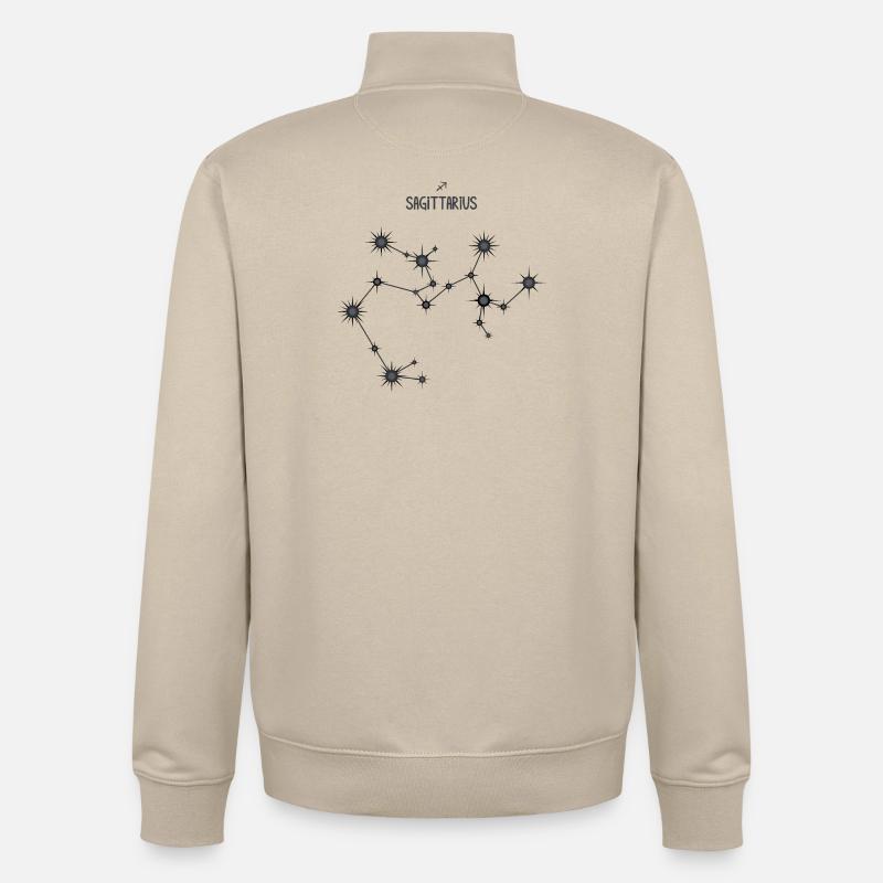 Schütze Sternzeichen Sternbild Schwarz & Grau - Unisex Organic Zip Sweatshirt von Stanley/Stella - Cremebeige