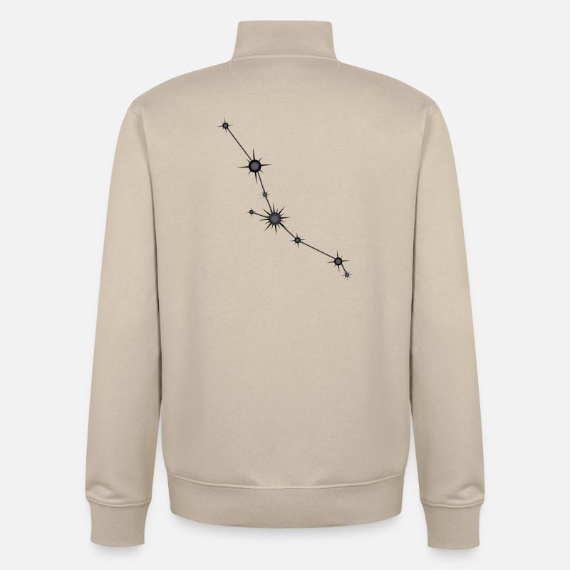 Stier Stern Sternbild Sternzeichen Schwarz & Grau - Unisex Organic Zip Sweatshirt von Stanley/Stella - Cremebeige