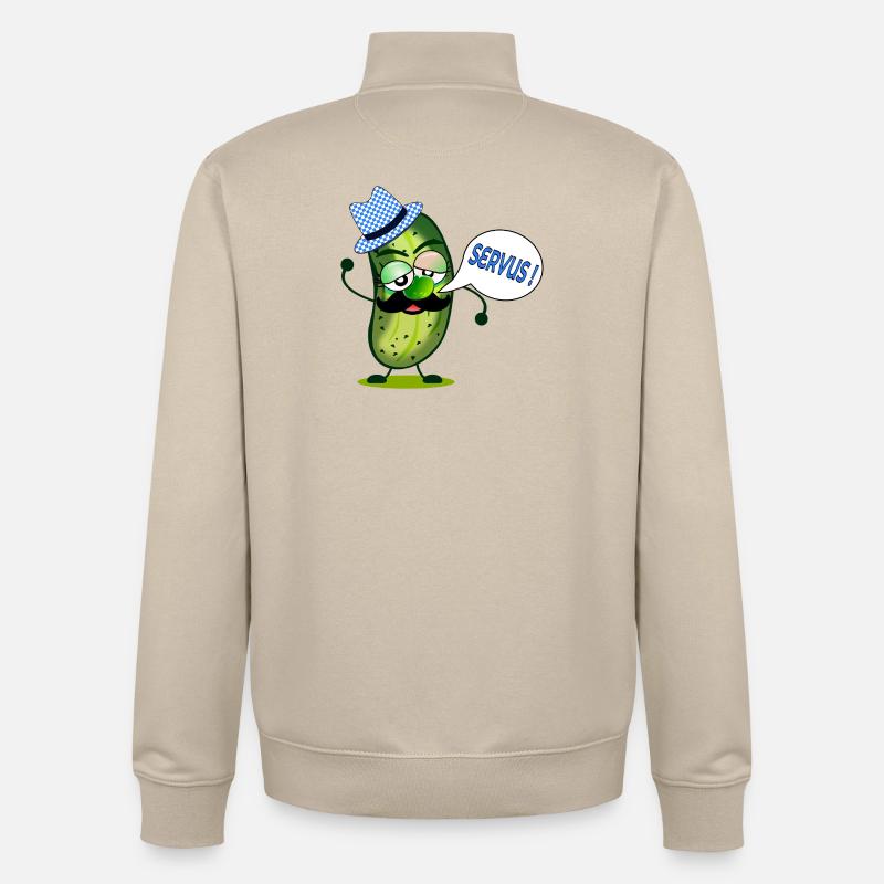 SCHNURRBART GEWÜZGURKEN BAYERN SERVUS - Unisex Organic Zip Sweatshirt von Stanley/Stella - Cremebeige