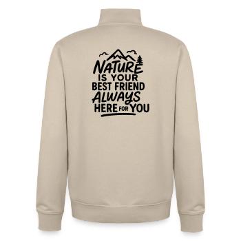 Die Natur ist Ihr bester Freund, immer für Sie da - Unisex Organic Zip Sweatshirt von Stanley/Stella - Cremebeige - Hinten - AI Model Male 185 dark (185cm)