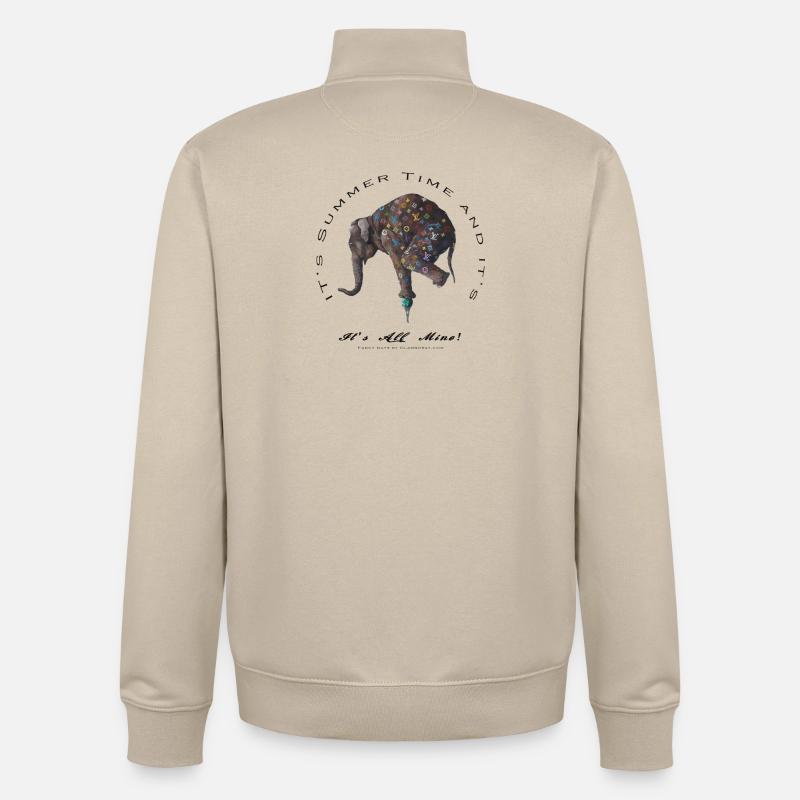 Éléphant mode  - Sweat zippé unisexe en coton bio Stanley/Stella - beige crème