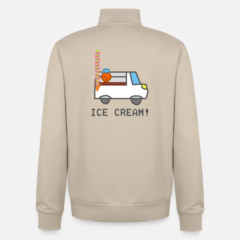 Eiswagen mit lächelnder Figur - Unisex Organic Zip Sweatshirt von Stanley/Stella - Cremebeige
