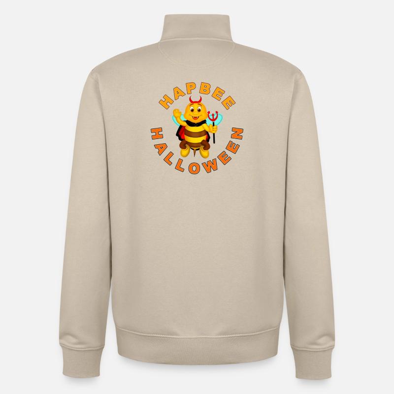 HAPBEE Halloween mit Text 2 - Unisex Organic Zip Sweatshirt von Stanley/Stella - Cremebeige