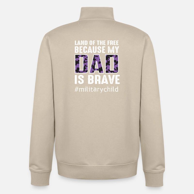Kinder mit militärischer Tarnung Textdesign - Unisex Organic Zip Sweatshirt von Stanley/Stella - Cremebeige