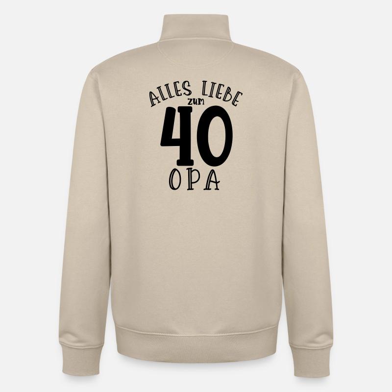 Joyeux 40e anniversaire Papi - Sweat zippé unisexe en coton bio Stanley/Stella - beige crème