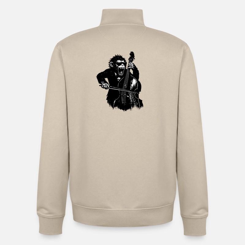 Wilder Affe am Cello - Unisex Organic Zip Sweatshirt von Stanley/Stella - Cremebeige