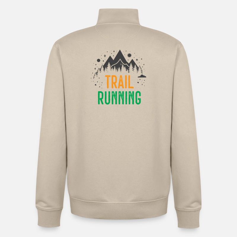 Course sur sentier - Sweat zippé unisexe en coton bio Stanley/Stella - beige crème