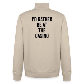 Je préfère être au casino - Sweat zippé unisexe en coton bio Stanley/Stella - beige crème - Dos - AI Model Male 185 dark (185cm)