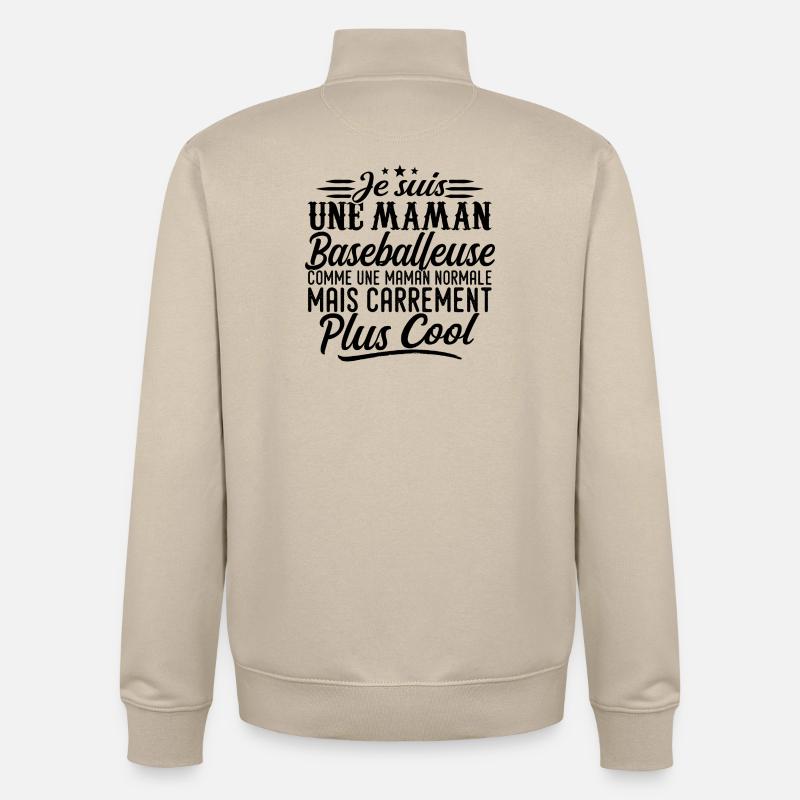Baseball-Mutter: Normal, aber knallharter - Unisex Organic Zip Sweatshirt von Stanley/Stella - Cremebeige