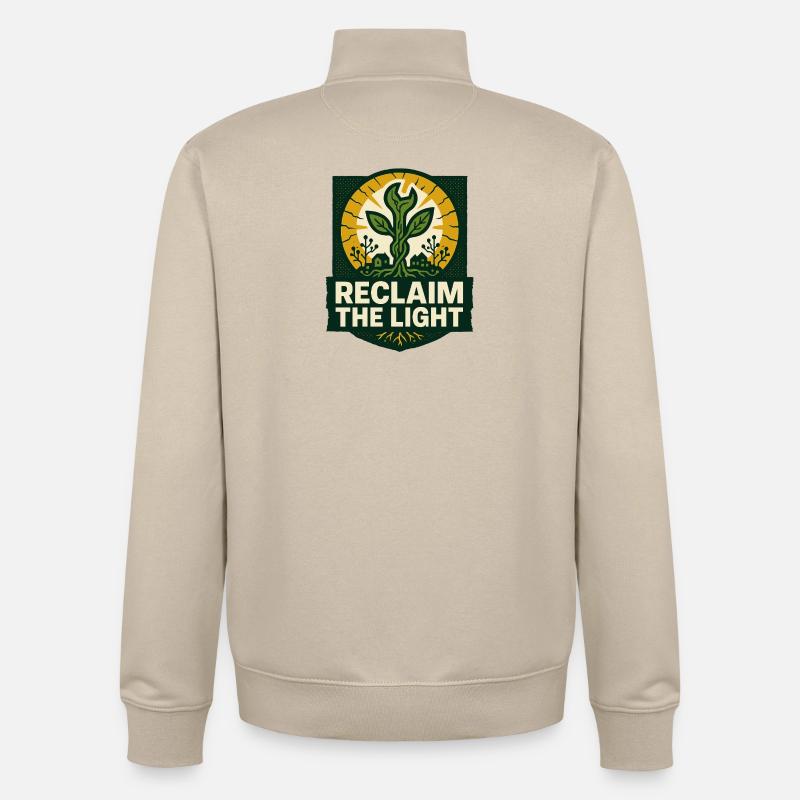 Reclaim the Light – Solarpunk - Unisex Organic Zip Sweatshirt von Stanley/Stella - Cremebeige