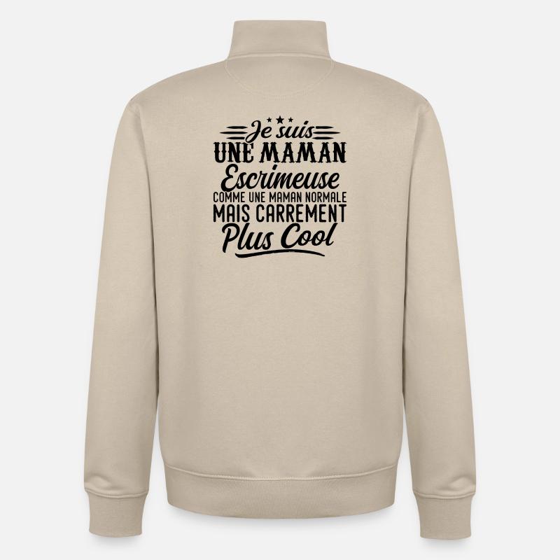 Fechter-Mutter: normal, aber cooler - Unisex Organic Zip Sweatshirt von Stanley/Stella - Cremebeige
