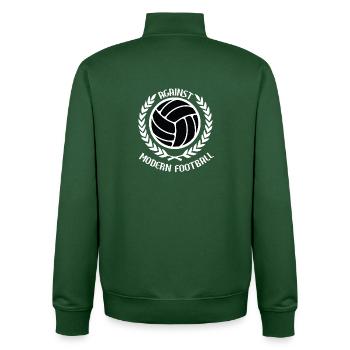 Contre le football moderne - Sweat zippé unisexe en coton bio Stanley/Stella - vert bouteille - Dos - AI Model Male 185 dark (185cm)