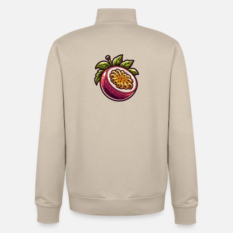 Passionate Exotic Fruit Pattern - Unisex Organic Zip Sweatshirt by Stanley/Stella - desert dust