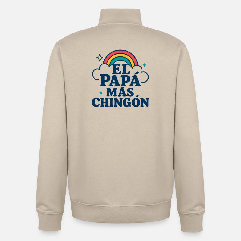 El Papa Mas Chingon - Unisex Organic Zip Sweatshirt von Stanley/Stella - Cremebeige