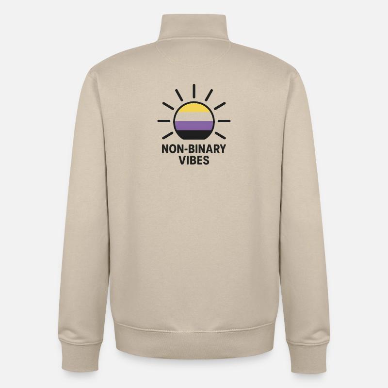 Non-Binary Vibes Sonnenlogo - Unisex Organic Zip Sweatshirt von Stanley/Stella - Cremebeige
