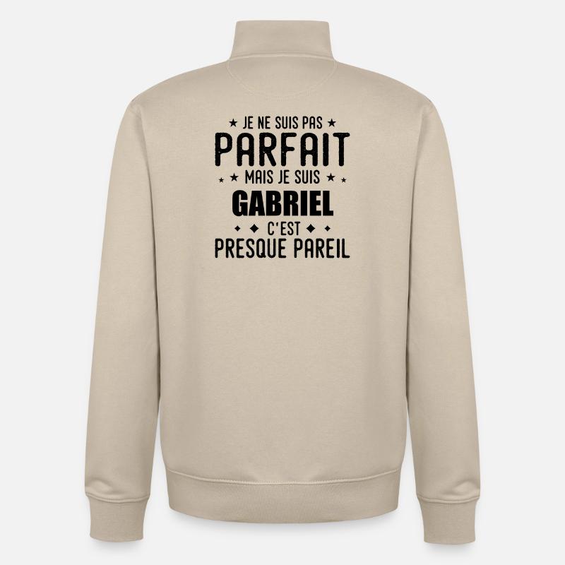 Gabriel: authentisch, unvollkommen, oberflächlich, perfekt - Unisex Organic Zip Sweatshirt von Stanley/Stella - Cremebeige