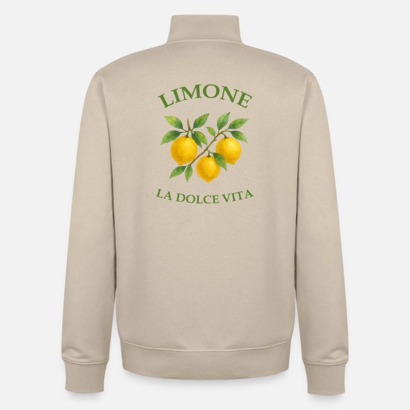 Fruit de la branche de citron - Sweat zippé unisexe en coton bio Stanley/Stella - beige crème