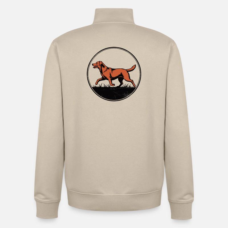 Fox Red Lab Silhouette – Circular Badge - Unisex Organic Zip Sweatshirt von Stanley/Stella - Cremebeige