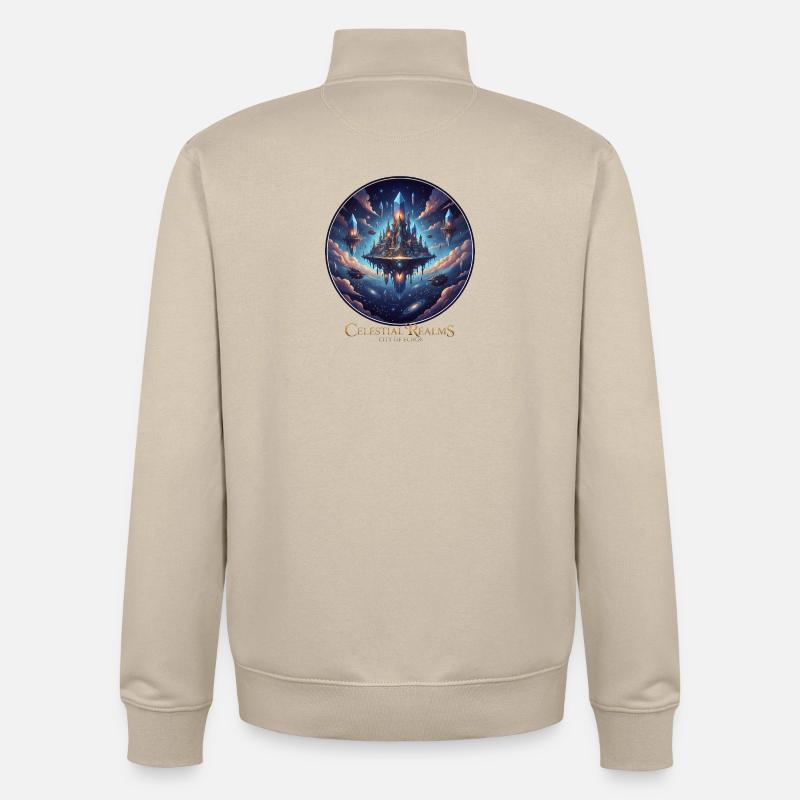 Château céleste dans l'espace - Sweat zippé unisexe en coton bio Stanley/Stella - beige crème